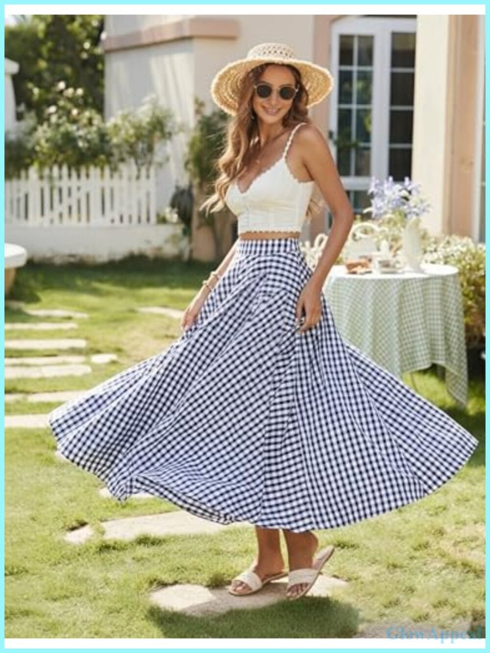 Vintage Style High Waist A-Line Pleated Maxi Skirt with Pockets - Picture 2 of 6